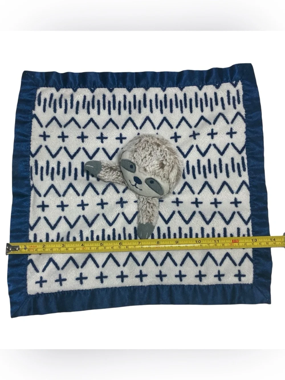 Lot - 2 Cloud Island Sloth Lovey 14” Security Blankets Target Blue Brown Frosted